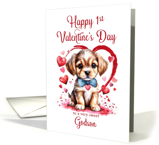 1st Valentines Day Puppy for Godson card (1816310)