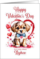 Happy Valentines Day Puppy for Nephew card