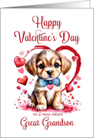 Happy Valentines Day Puppy for Great Grandson card