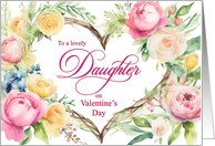 Happy Valentine’s Day Daughter Boho Floral Heart card