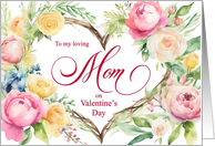 Happy Valentine’s Day Mom Boho Floral Heart card
