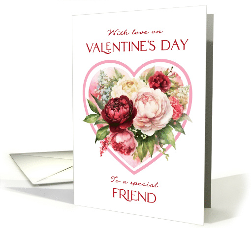 Valentine's Day Special Friend Peony and Rose Bouquet card (1820806)