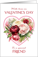 Valentine’s Day Special Friend Peony and Rose Bouquet card