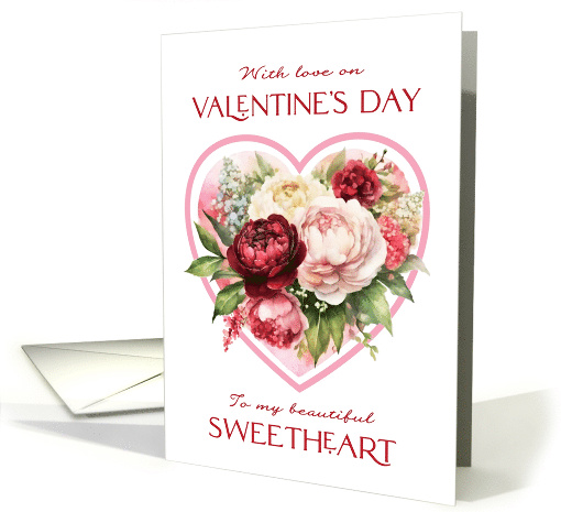 Happy Valentine's Day Sweetheart Peony and Rose Bouquet card (1820816)