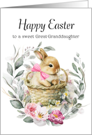 Happy Easter Great Granddaughter Boho Bunny Wreath card