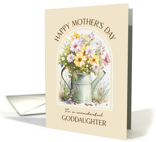Mothers Day Goddaughter Watering Can Bouquet card (1830618)