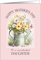 Mothers Day Daughter Watering Can Bouquet card