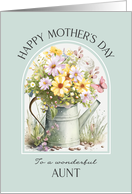 Mothers Day Aunt Cheerful Watering Can Bouquet card
