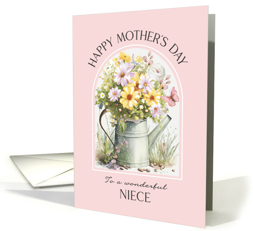 Mothers Day Niece Cheerful Watering Can Bouquet card (1830782)