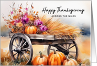 Rustic Thanksgiving Wagon Across the Miles card