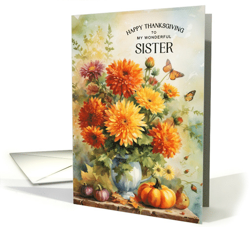 Happy Thanksgiving Vintage Floral for Sister card (1877664)