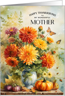 Happy Thanksgiving Vintage Floral for Mother card