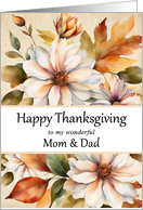 Happy Thanksgiving Floral for Mom and Dad card