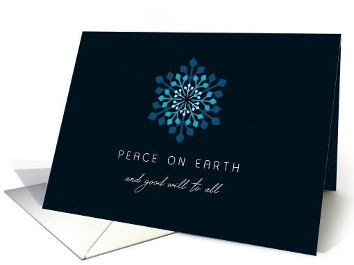 Peace on Earth Simple Snowflake Blue and White card (1879654)