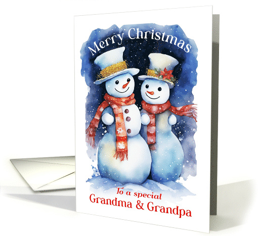 Merry Christmas Grandma and Grandpa Snowmen card (1881242)