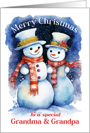 Merry Christmas Grandma and Grandpa Snowmen card