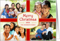 Merry Christmas 4 Photo Vintage Faux Wrapped Gift card