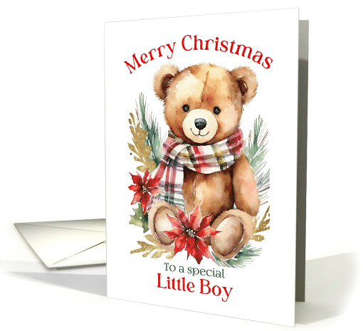 Merry Christmas Teddy Bear for Little Boy card (1881674)