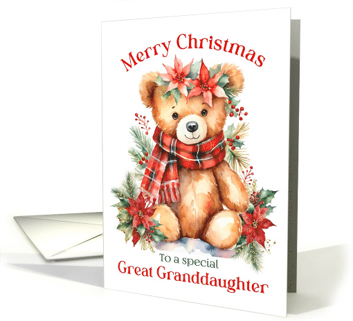 Merry Christmas Teddy Bear for Great Granddaughter card (1881724)