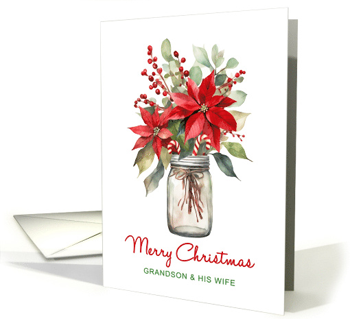 Grandson and His Wife Cute Christmas Mason Jar card (1883570)