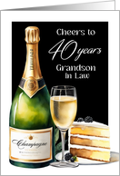 Grandson In Law Cheers to 40 Years Birthday Champagne card