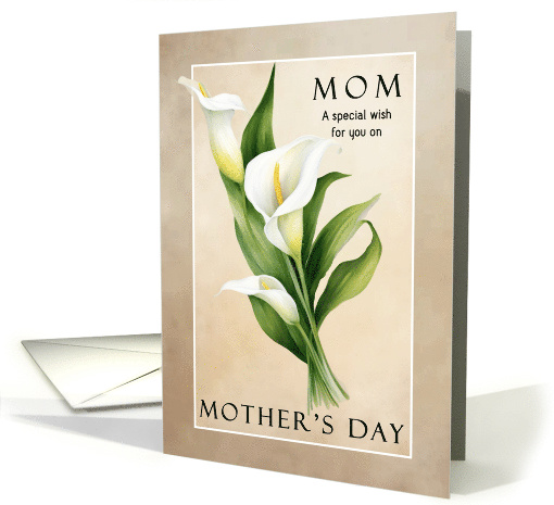 To Mom on Mothers Day Vintage White Calla Lily card (1910610)