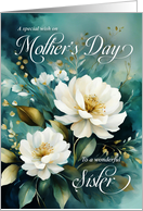 Mothers Day For Sister Vintage White Gardenia card