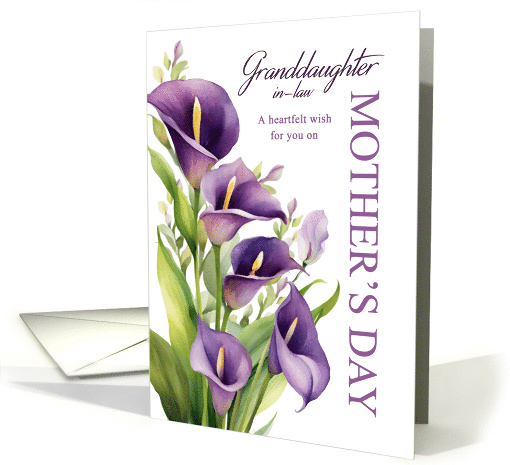 Mothers Day Granddaughter In Law Purple Calla Lily card (1914318)