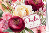 Happy Mothers Day Daughter Vintage Rose and Peonies card