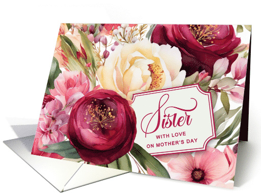 Happy Mothers Day Sister Vintage Rose and Peonies card (1914546)