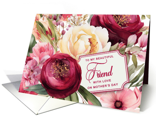 Happy Mothers Day Friend Vintage Rose and Peonies card (1914548)
