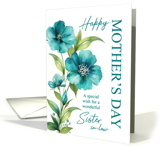 Sister In Law Modern Mothers Day Blue Flax Flowers card (1915998)