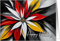 Happy Holidays Modern Abstract Poinsettia card