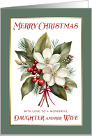 Vintage Merry Christmas to Daughterr and Wife card