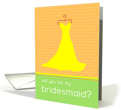 Be My Bridesmaid - Yellow Dress card (205442)