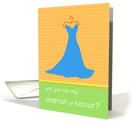 Be My Matron of Honor - Blue Dress card (205446)