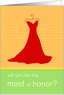 Be My Maid of Honor - Red Dress card