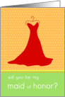 Be My Maid of Honor - Red Dress card