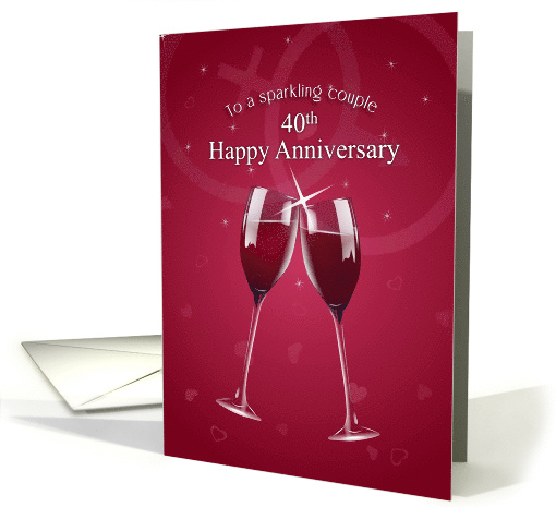 Happy 40th Anniversary Sparkling Wine Toast card (206016)