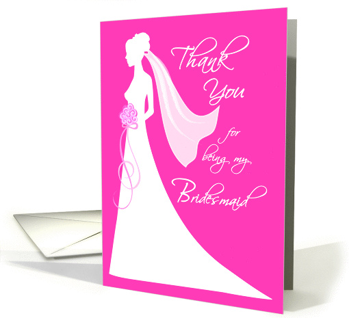 Bridesmaid Thank You Card - pink card (273112)