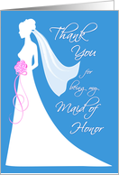 Maid of Honor Thank You Card - blue card