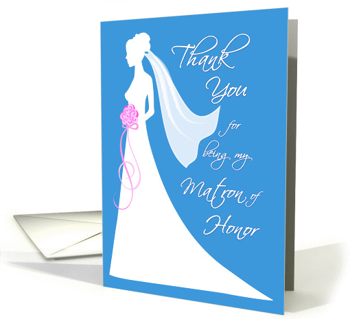 Matron of Honor Thank You Card - blue card (273118)