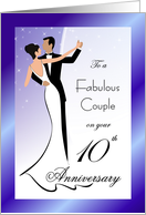 10th Anniversary Elegant Dancing Couple card