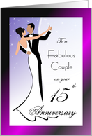 15th Anniversary Elegant Dancing Couple card