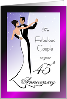 45th Anniversary Elegant Dancing Couple card
