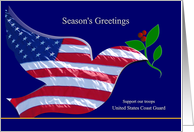 Season’s Greeting - Support our Troops - US Coast Guard card