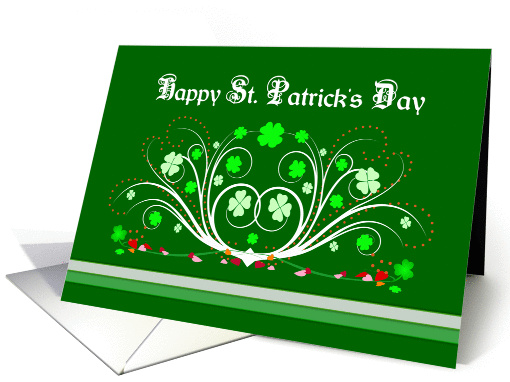 Happy St. Patrick's Day - Fancy Scrolls and Shamrocks card (383439)