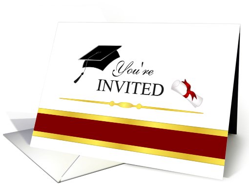 Graduation Invitation - Garnet and Gold card (402735)