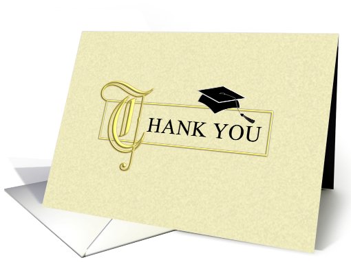 Graduation Thank You Card - Elegant Gold card (411745)