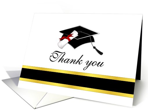 Graduation Thank You Card - Black and Gold card (412126)